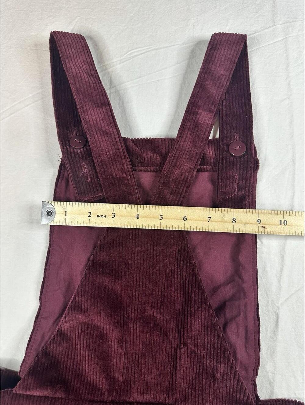 🍷 Vintage Corduroy Overalls Burgundy Wide Leg Jumpsuit S Xhilaration Wide-Leg - Picture 16 of 16